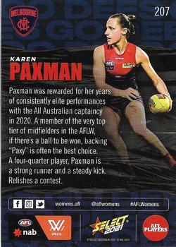 2021 Select AFL Footy Stars #207 Karen Paxman Back